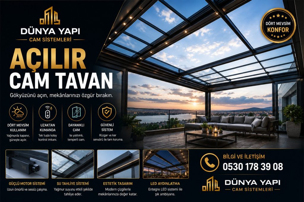 Ispartakule Açılır Cam Tavan Sistemleri