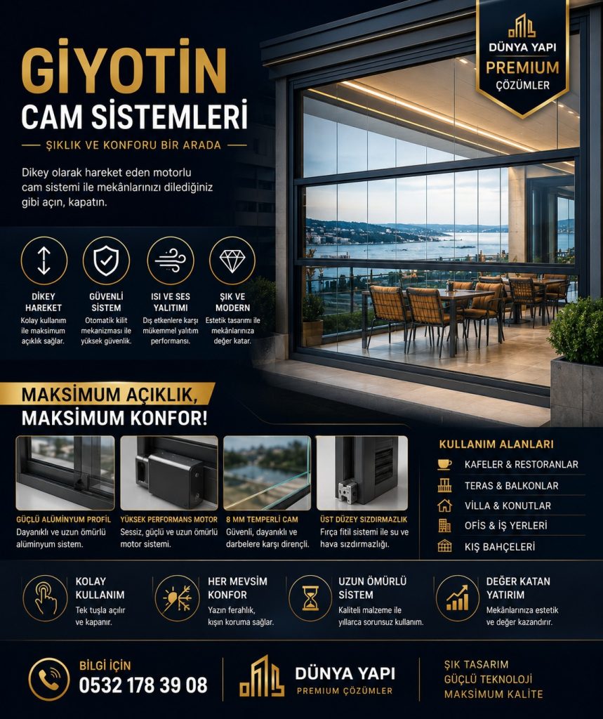 Sefaköy Modern ve Güvenli Giyotin Cam Çözümleri
